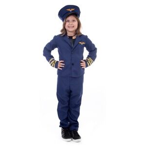 NWT Boo! Inc. Airline Pilot Halloween Costume Air Captain‎ Kids Unisex Size 7-9
